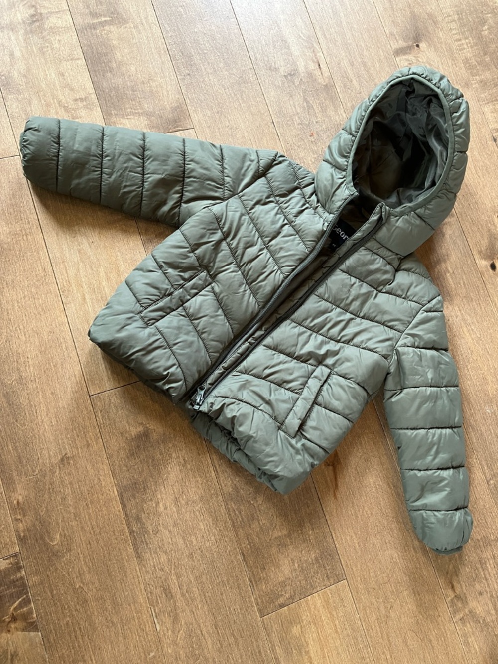 George Olive Green Quilted Hooded Puffer Jacket